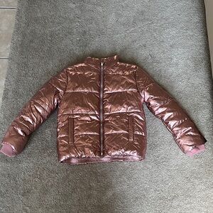 Shiny Pink Kids Puffer Jacket